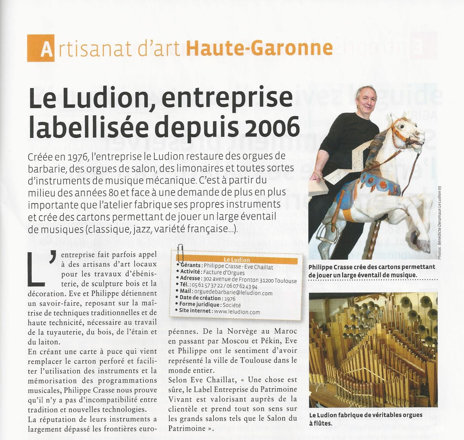 entreprise du patrimoine vivant le ludion chambre des metiers juin 2014